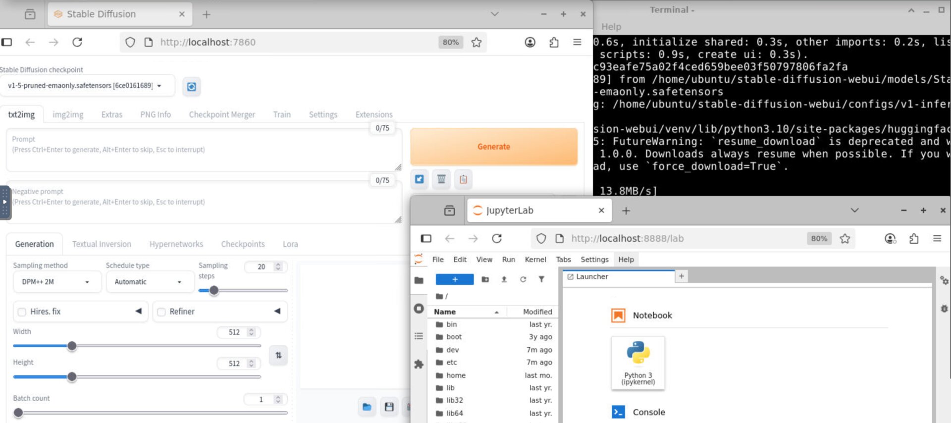 Built-in SD WebUI and Jupyter