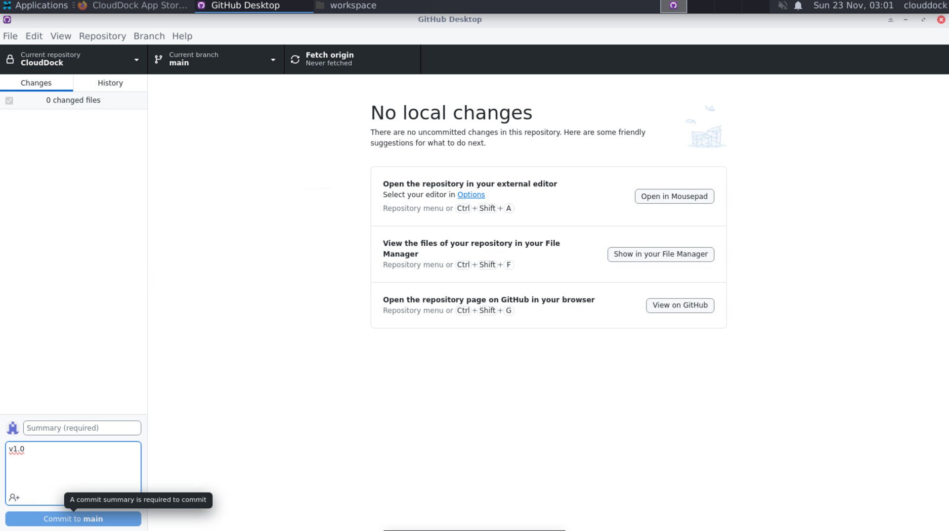 Commit and push changes