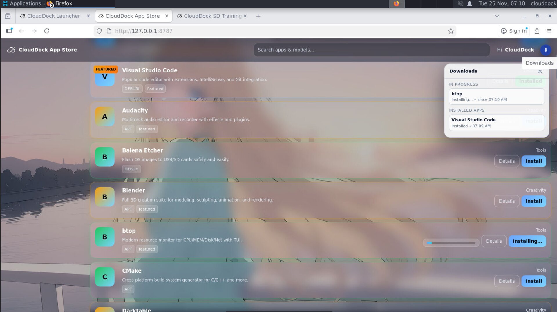 CloudDock App Store preview