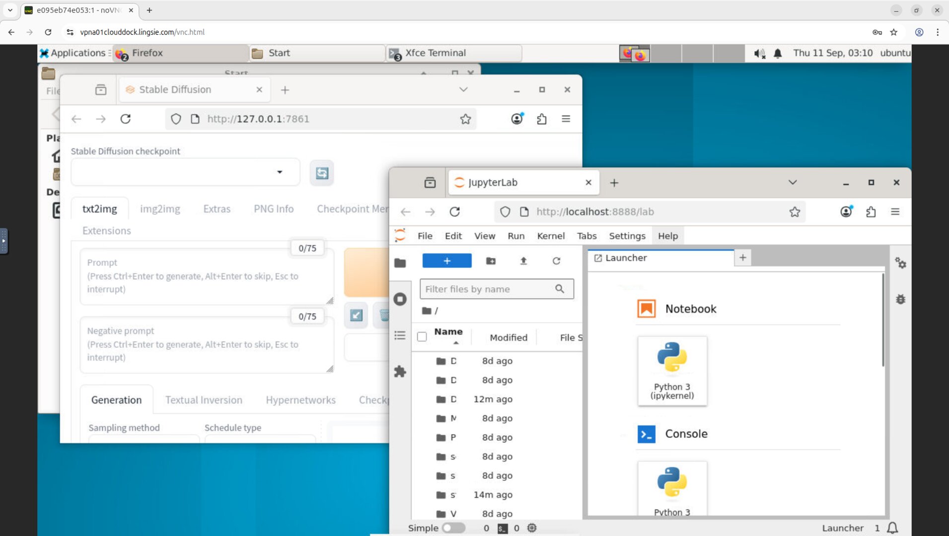 SD WebUI & Jupyter overview