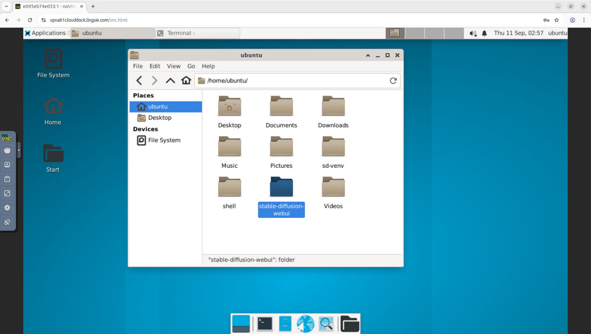 User home - open Stable_Diffusion/