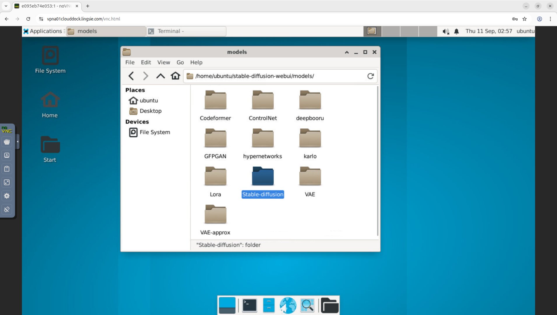 Open Stable-diffusion/ subfolder