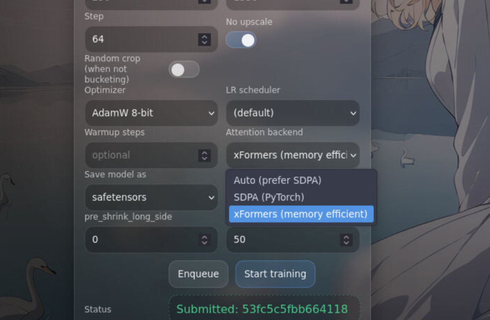 xFormers support in Training Center