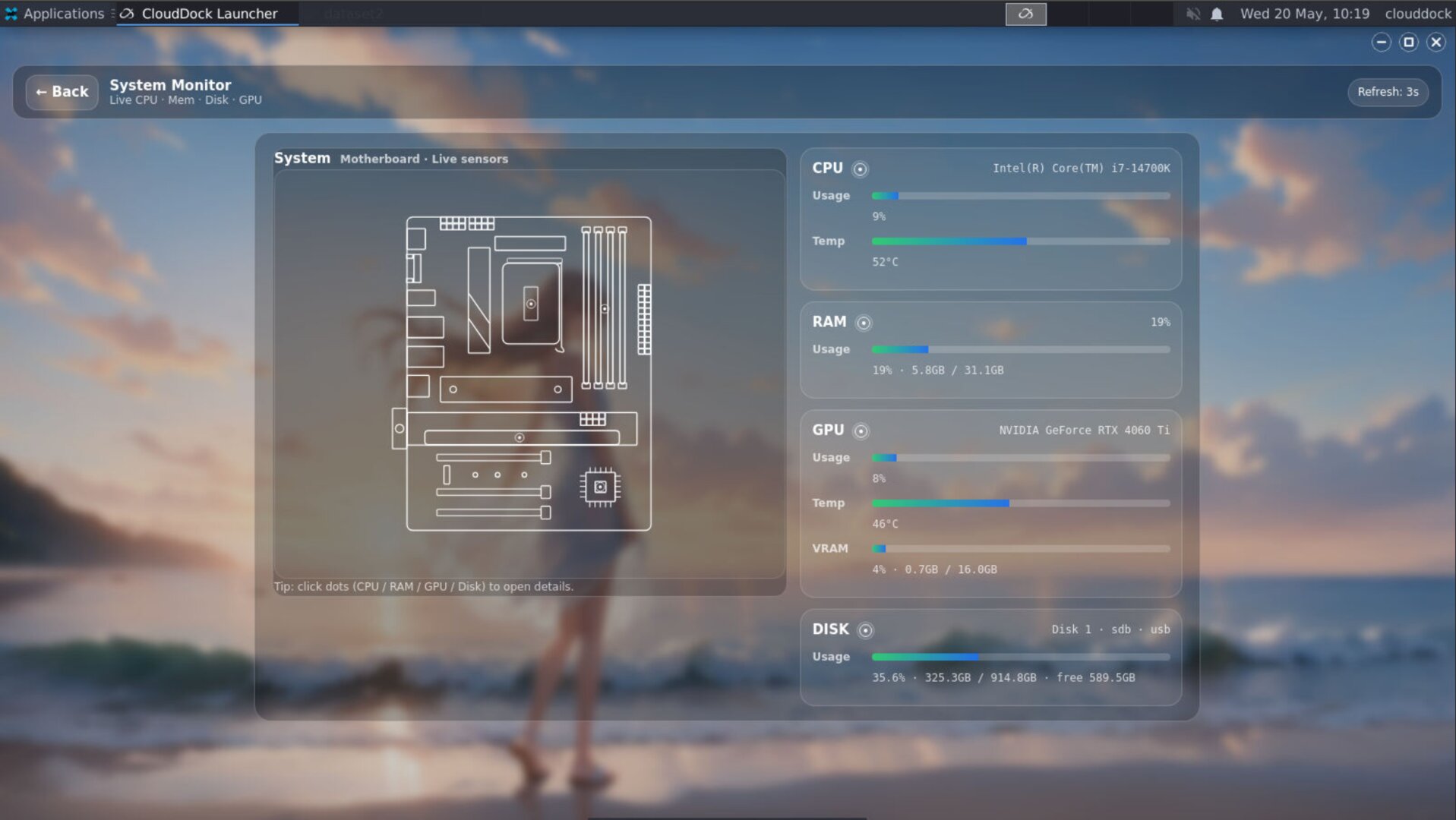 CloudDock Launcher system panel optimization