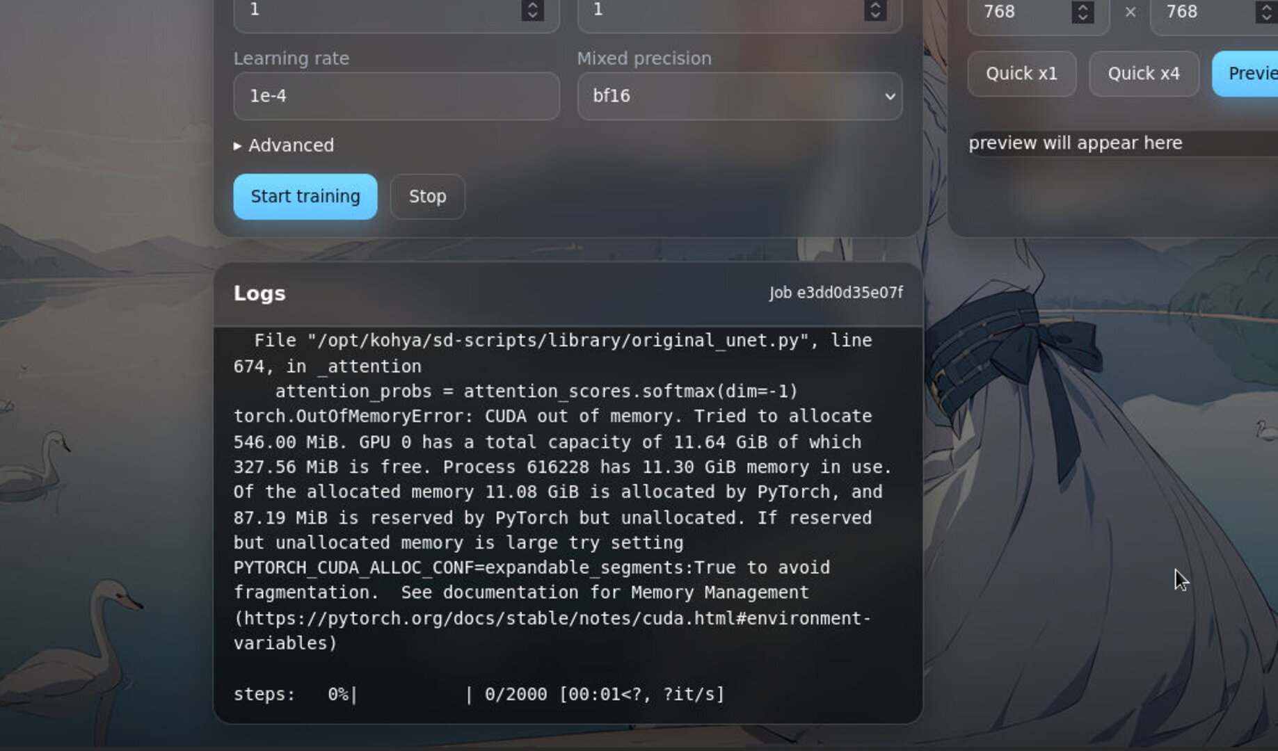 VRAM hints at the log area