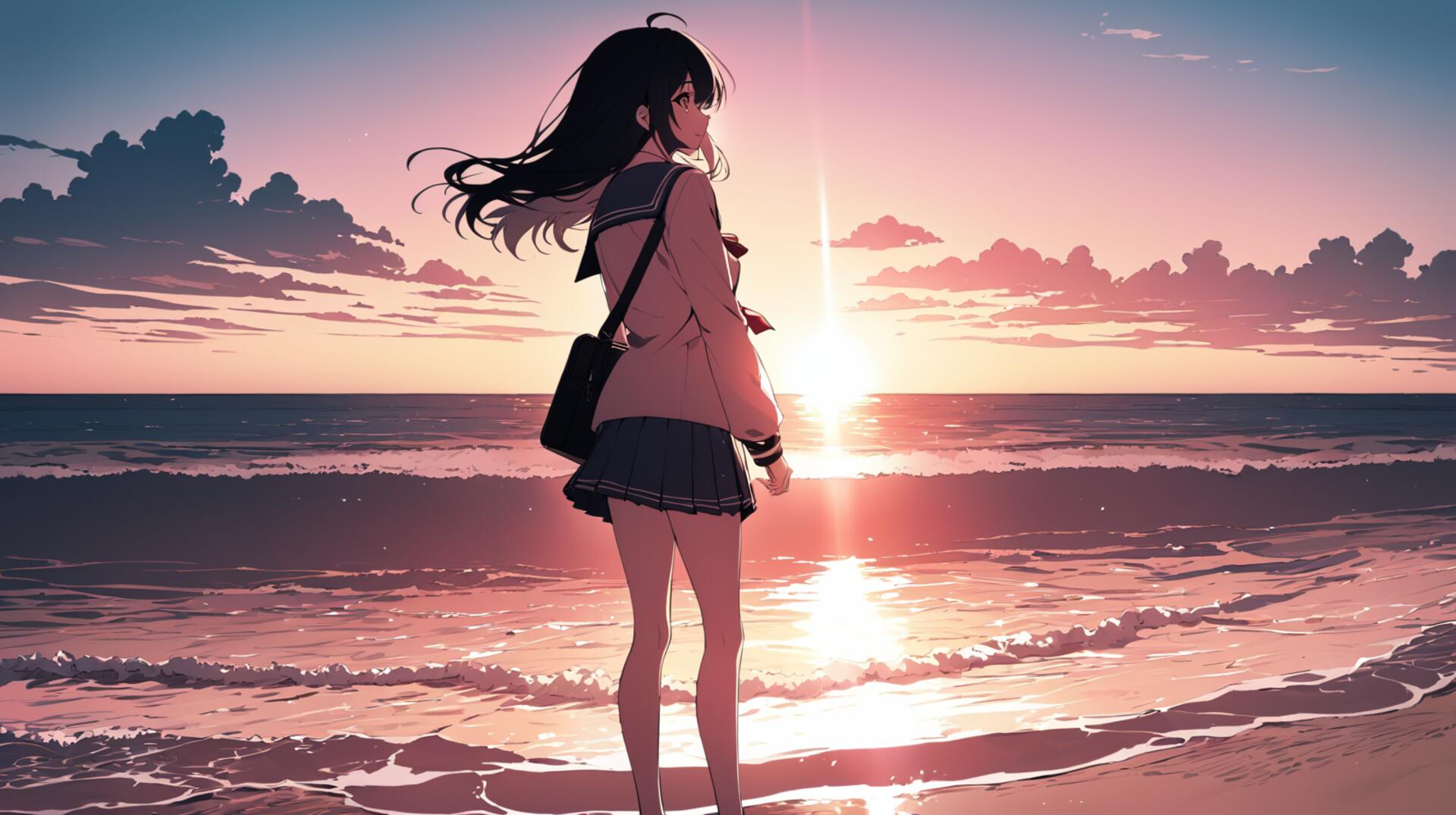 High-contrast, vibrant-color anime style render with dramatic lighting