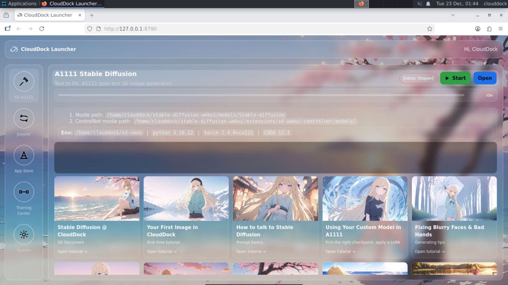 CloudDock Launcher home screen