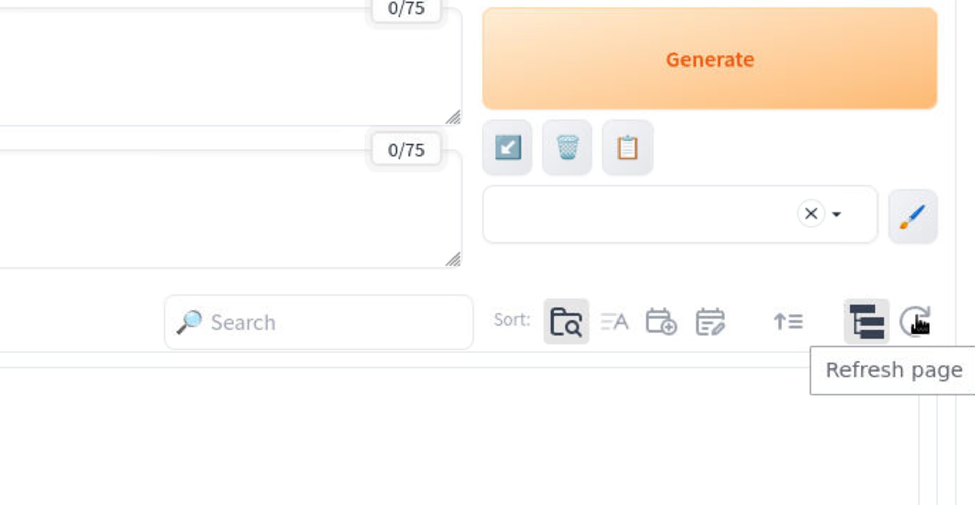 Refresh buttons near checkpoint and LoRA selectors to rescan newly added models