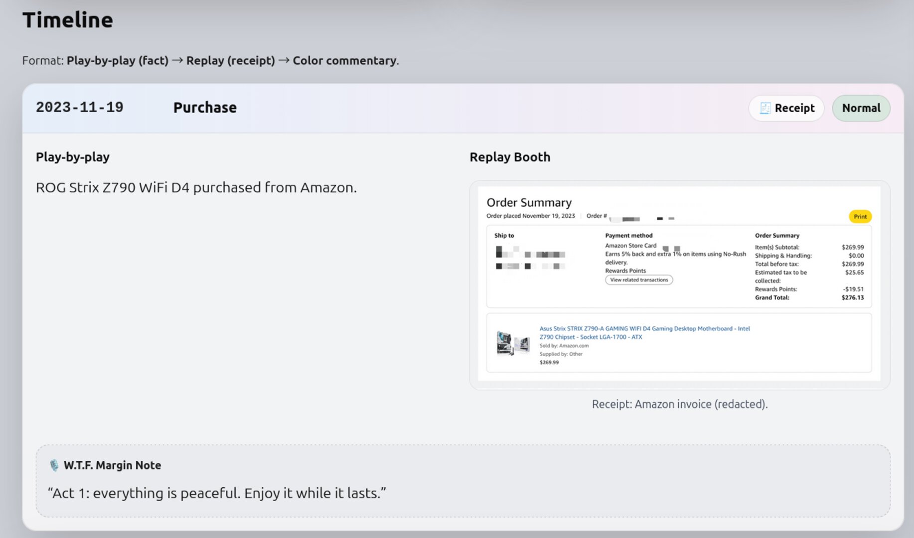 Receipts first: timeline + proof + what was said